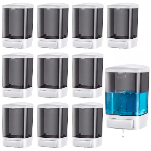 10 Pcs Wall Mounted Soap Dispenser (Black / 33.8 oz 1000 ml)