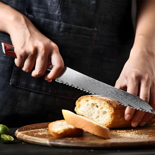 8" Damascus Bread Knife (8")