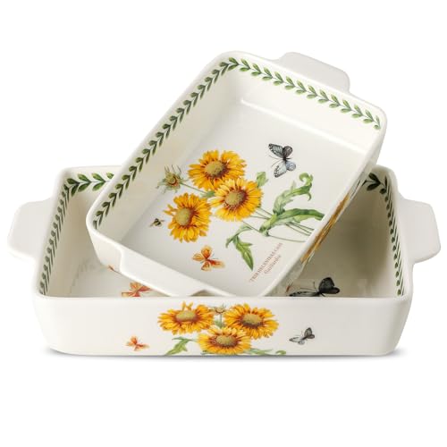 Ceramic Sunflower Baking Casserole Dish with Handles (Sunflower)