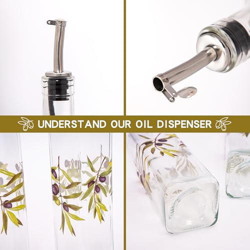 Topadorn 17oz Glass Olive Oil Dispenser Bottle