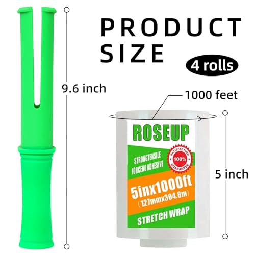 Clear Stretch Wrap Film 5" x 1000ft Roll with Handle