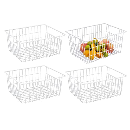 Wire Storage Baskets (4 Pack / White)