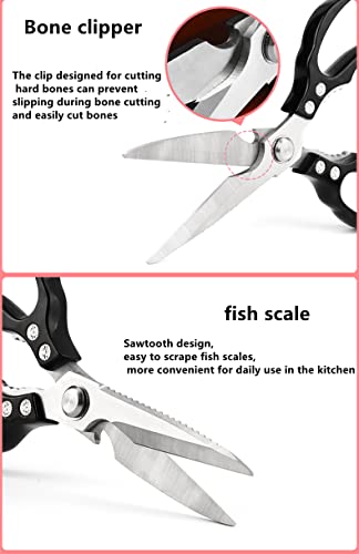 Heavy Duty Sharp Kitchen Scissors (Black)