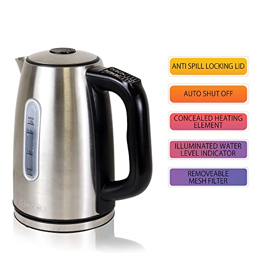 Kenmore 1.7L Cordless Electric Kettle w (Silver)