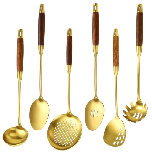 18 10 Stainless Steel Kitchen Utensils Set (Small / GOLD-6 Pieces)