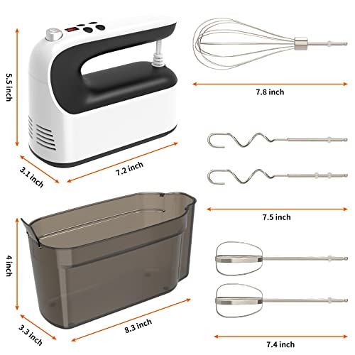 9 Speed Digital Hand Mixer Electric (White/Black)