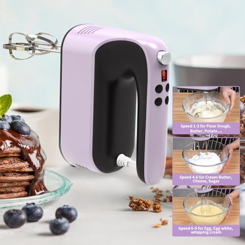 9 Speed Digital Hand Mixer Electric (Purple/Black)