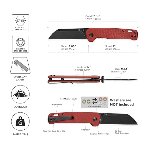 Penguin V2 Folding Pocket Knife (Red-Black)