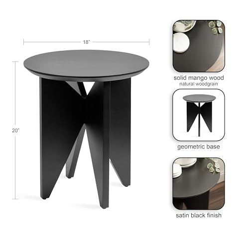 Faiza Modern Wooden Round Side Table
