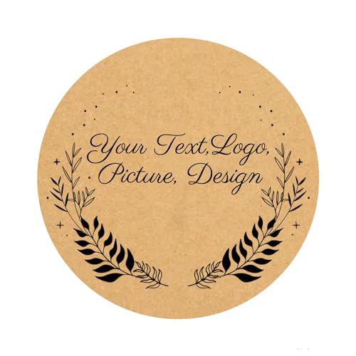 Custom Stickers Round Kraft Paper Labels Personalized with Texts (style 16)