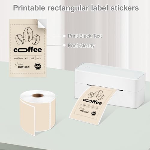 3 X 5 Inch Printable Waterproof Rectangle Color Coding Labels (Light Brown)