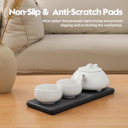 2PCS Bathroom Trays (2 Pack - Charcoal Gray / 9" x 3.5")