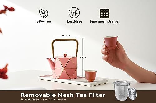Cast Iron Teapot (30 oz / Pink Diamond)