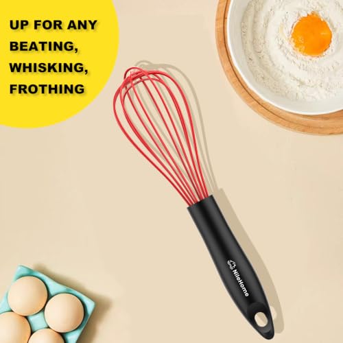 Silicone Whisk Set 10" Kitchen Whisk (Red / 1-Pack)