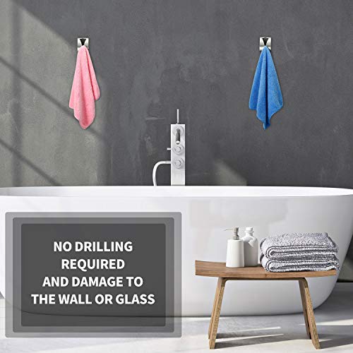 4 Pcs Self Adhesive Kitchen Towel Hook Holder (Silver)