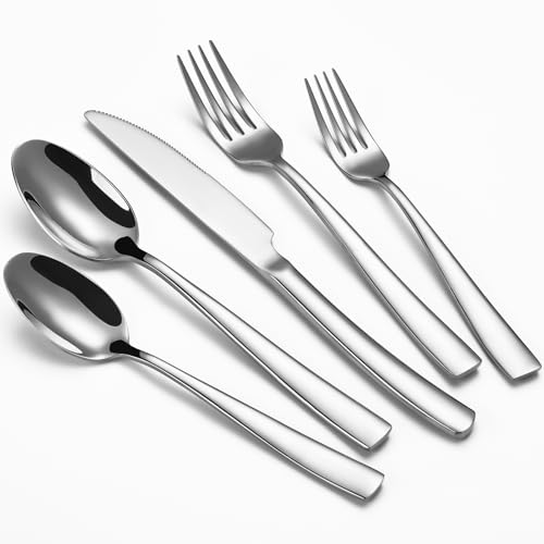 8 Piece Spoons Set (Silver / 7 Inch)