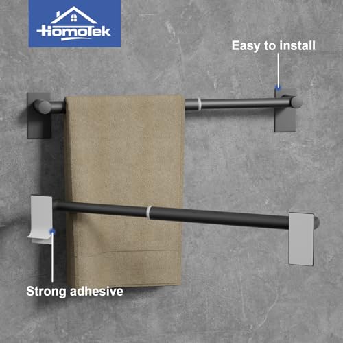 Adhesive Adjustable Towel Bar (1 Pack / Heavy Duty-self-adhesive-matte Black)