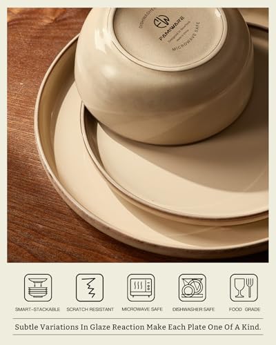 Milkyway 24 Piece Stoneware Dinnerware Set (Milk Tea / Service for 8 (Standard Dinner Set))
