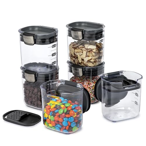 PKS 401 1.5 Cup Mini Prokeeper+ Airtight Silicone Seal Storage Container Great For Spices & Baking Acessories (6- Piece)