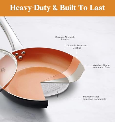 Little Skillet with Lid (Copper-Silver / 8 Inch)