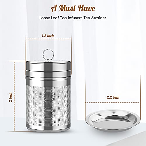 2 Pack 304 Steel Fine Mesh Tea Infusers for Loose Leaf Tea (Small-Hive / 2 Pack)