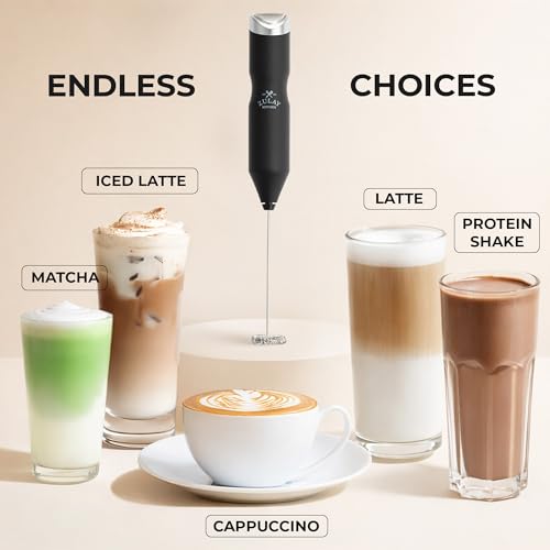 Powerful Frother Wand AA Batteries Included (Authentic Black / Majestic Frother)