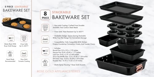Stackable Nonstick Bakeware Set (Black)