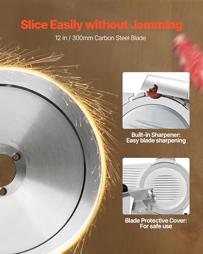 Commercial Meat Slicer 12" Electric Food Frozen Deli Slicers 400W (12 inch)
