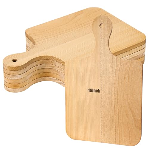 6 Pcs Wood Cutting Boards with Handle (16 x 10 inches)