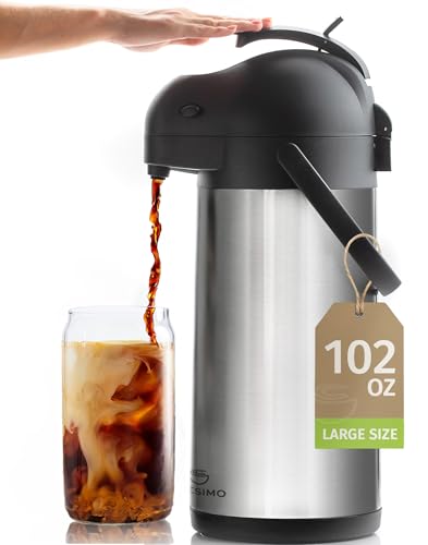 Coffee Carafe with Pump 102oz (Silver / 102 Ounces)