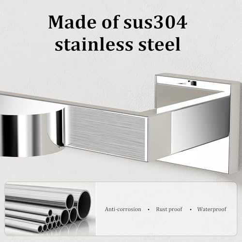 Towel Bar Towel Rack for Bathroom Wall Mount 12 Inch (Single 12 Inch / Polished Chrome)