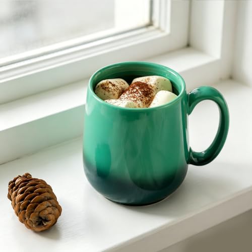 15oz Ceramic Mug Set of 4 (GradationGreen / Set of 4)