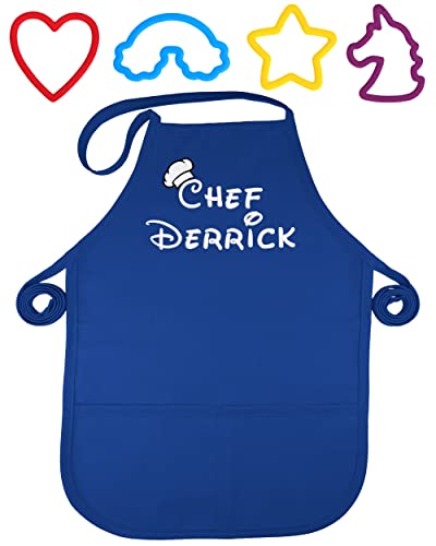 Personalized Kids Apron and Cookie Cutter Bundle (Standard / Royal Apron)
