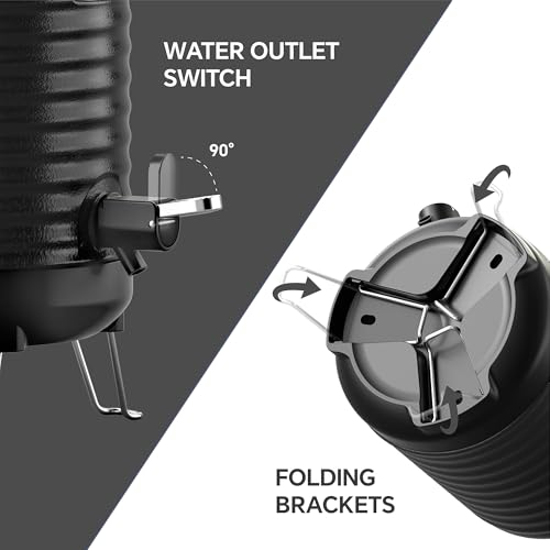 Insulated Beverage Dispenser 1.4gal (Black for camping / 179.2 Ounces)