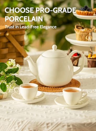Porcelain Teapot (White / 40oz (no infuser))
