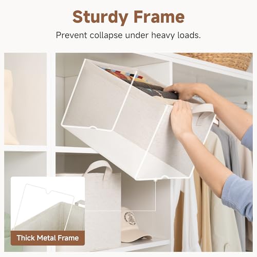 Linen Closet Organizers (Beige（Cotton-linen） / 16 ½" L x 12" W x 10 ¼" H)