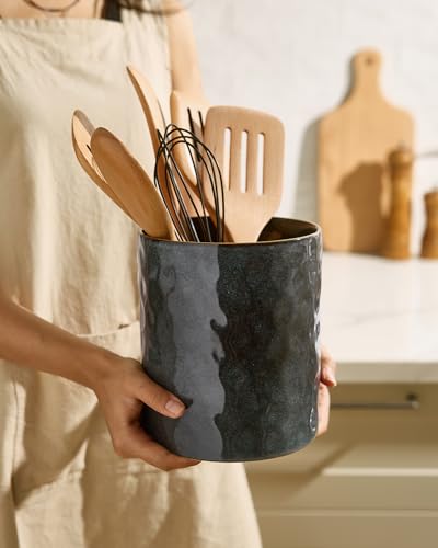 Ceramic Utensil Holder (Deep Forest)