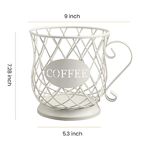 White Medium Coffee Pod Capsule Storage Holder for 35 K Cups Capacity K Cup Holder K Cup Organizer (White / Medium for 35 kcups)