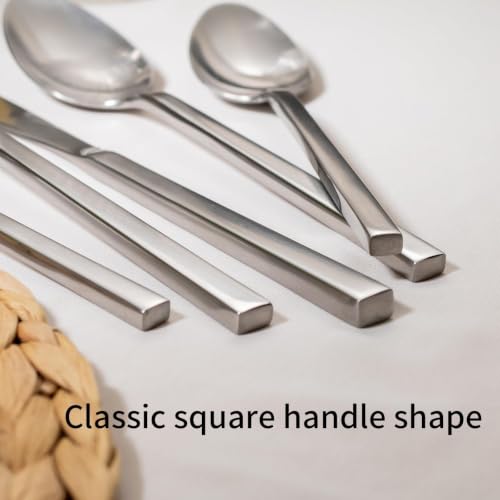 Cube 20 Piece Forged Flatware Set Service for 4 (Satin / 20 pieces for 4)