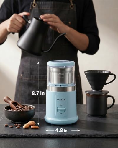 Quiet Coffee Grinder Electric (Blue / 2 BOWL)