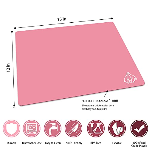 Plastic Cutting Boards for Kitchen (Pink)