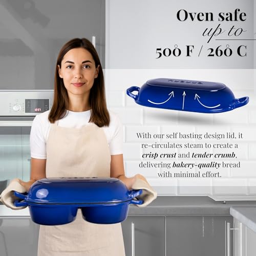 Dutch Oven For Sourdough Bread Baking (Dark Blue)