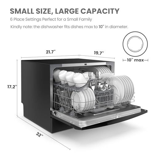 COMFEE’ Countertop Dishwasher (Black)