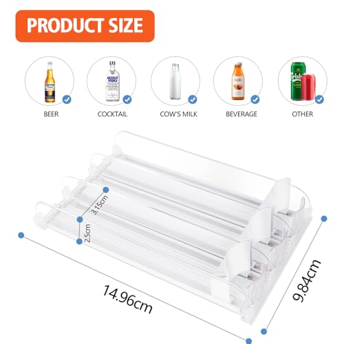 Stackable Soda Can Organizer for Refrigerator (3 Row)