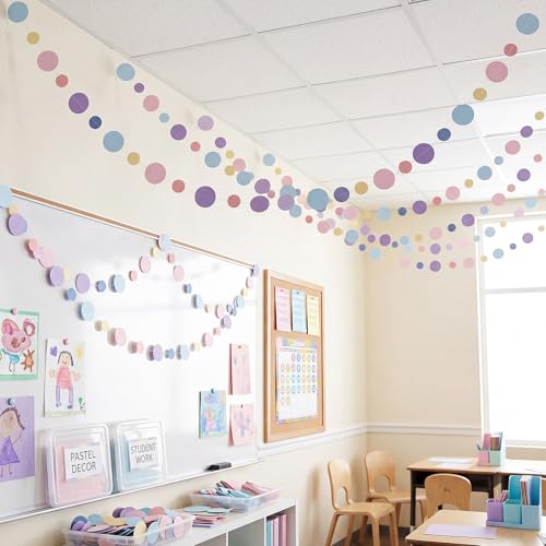 10 Pieces Dot Garland Banner Hanging (Pastel Rainbow Color)