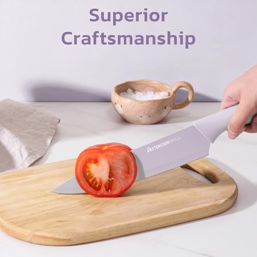 Knife Set 13 Pieces Kitchen Knives Set with Healthy Anti (Purple)