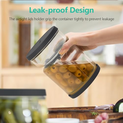 Airtight Glass Pickle and Olive Container (Midnight Blue)