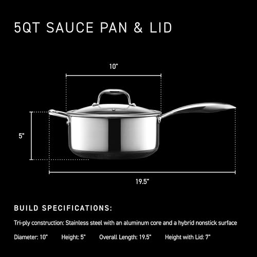 5QT Hybrid Nonstick Saucier with Lid