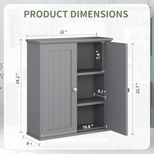 Bathroom Wall Cabinet (Grey)