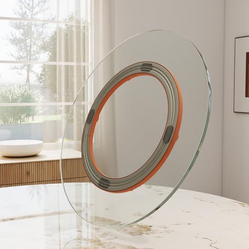 23.6" Lazy Susan for Table Top Tempered Glass Rotating Serving Tray for Dining Table